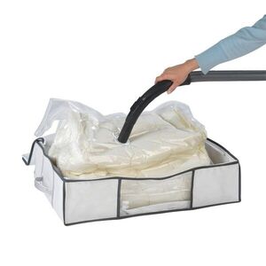 Imagine Cutie cu sac pentru vidat Vacuum Soft Box, Wenko, 65x50x15 cm, polipropilena/ polietilena, alb