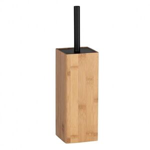 Imagine Perie pentru toaleta cu suport Badua, Wenko, 38 x 10 cm, bambus/metal, natur/negru