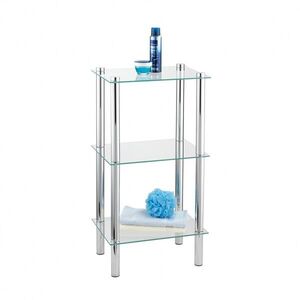 Imagine Organizator pentru baie, Wenko Yago, cu 3 rafturi din sticla