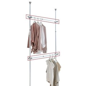 Imagine Set 2 bare extensibile pentru suport haine, Wenko Herkules Twin, 75-120 cm, otel/plastic