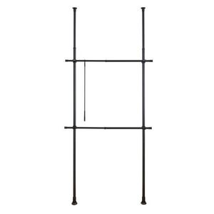Imagine Suport extensibil pentru haine, 4 piese, Wenko, Duo Black, inox/plastic/polipropilena, negru