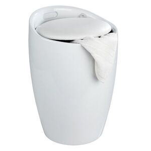 Imagine Taburet baie, Wenko, Candy, cos de rufe inclus, 36 x 50.5 x 36 cm, plastic/poliester, alb