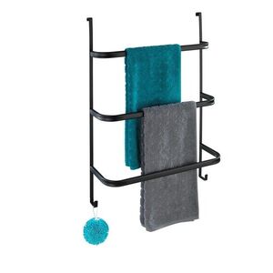 Imagine Suport suspendabil pentru prosoape, Wenko, Iripinia, 54.5 x 77.5 x 21.5 cm, inox, negru