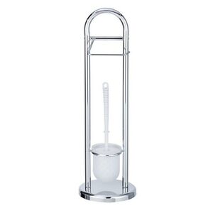 Imagine Suport hartie igienica si perie toaleta, Wenko, Siena Chrome, 19 x 63 x 19 cm, inox/polipropilena