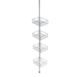 Imagine Etajera de colt extensibila pentru baie, Wenko, Domaso, 25 x 62-275 x 20 cm, inox