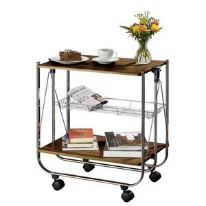 Imagine Carucior catering, Wenko, Dinett Walnut, pliabil, 68 x 70 x 40.6 cm, MDF/metal/polipropilena