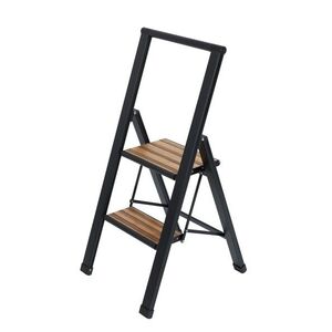 Imagine Scara pliabila, Wenko, 2-step, cu sistem antiderapant, 44 x 101 x 5.5 cm, aluminiu/plastic, negru