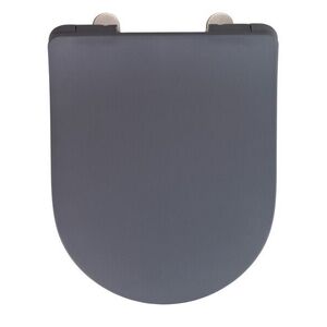Imagine Capac de toaleta cu sistem automat de coborare, Wenko, Sedilo, 36.2 x 45.2 cm, duroplast, gri