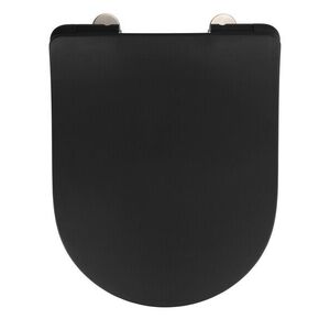 Imagine Capac de toaleta cu sistem automat de coborare, Wenko, Sedilo, 36.2 x 45.2 cm, duroplast, negru