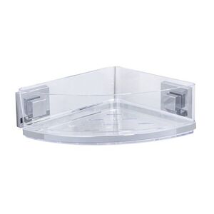 Imagine Polita de colt pentru baie, Wenko, Quadro Vacuum-Loc®, 28 x 8.5 x 19.5 cm, inox/plastic