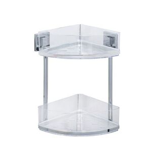 Imagine Polita de colt pentru baie, Wenko, Quadro Vacuum-Loc®, 28 x 32.5 x 19.5 cm, inox/plastic