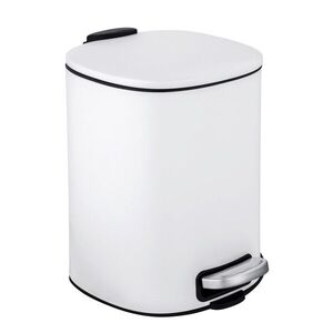 Imagine Cos de gunoi, Wenko, Alassio, 20.5 x 24.5 x 27 cm, 5 L, inox/polipropilena, alb/negru