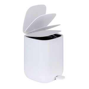 Imagine Cos de gunoi cu pedala, Wenko, Davos, 23.5 x 27.5 x 26 cm, 6.5 L, polipropilena, alb