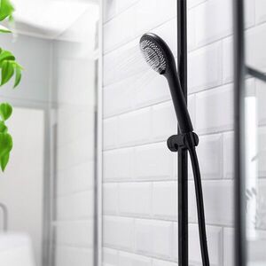 Imagine Para de dus, Wenko, Water Saving, 11 x 11 cm, plastic, negru