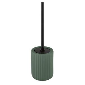 Imagine Perie pentru toaleta cu suport Belluno, Wenko, 11.5x42 cm, ceramica/inox, verde/negru