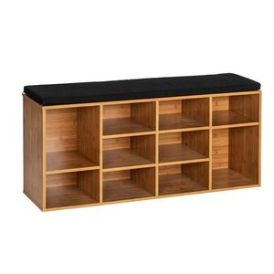 Imagine Bancheta cu spatiu depozitare incaltaminte, Wenko, Loft, 29.5 x 103 x 48 cm, mdf/poliester, maro