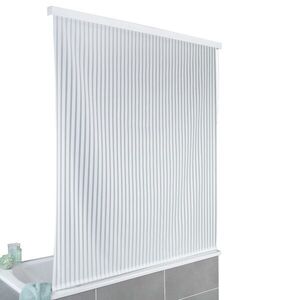 Imagine Perdea de dus tip rola, Wenko, Roller, 132 x 240 cm x 5 cm, aluminiu/polietilena, alb