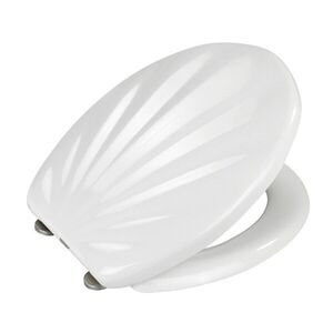 Imagine Capac de toaleta cu sistem automat de coborare, Wenko, Shell, 38 x 46 cm, duroplast, alb