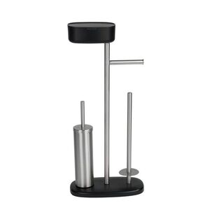 Imagine Suport pentru hartie igienica si perie toaleta, Wenko, Rivazza, 32 x 72.5 x 17 cm, inox