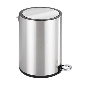 Imagine Cos de gunoi cu pedala, Wenko, Monza Easy Close, 3 L, 24.5 x 25.5 x 18.5 cm, inox, argintiu