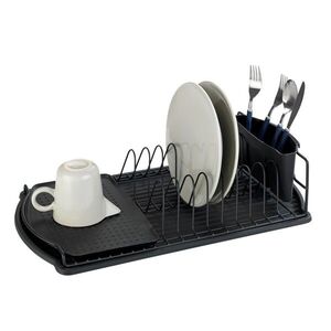 Imagine Scurgator pentru vase, Wenko, Basic Black, 26.5 x 11 x 47.5 cm, metal