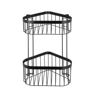Imagine Etajera de colt cu 2 rafturi, Wenko, Classic Plus, 23.5 x 18.5 x 33 cm, inox, negru