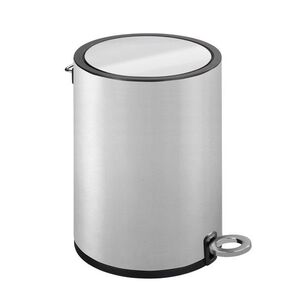 Imagine Cos de gunoi cu pedala, Wenko, Monza Easy Close, 3 L, 24.5 x 25.5 x 18.5 cm, inox, gri satinat