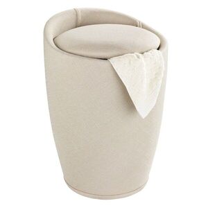 Imagine Taburet baie, Wenko, Candy White Matt, cos de rufe inclus, 36 x 50.5 x 36 cm, plastic/poliester, bej