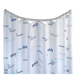 Imagine Bara curbata pentru perdeaua de dus, Wenko, Chrome, 80 x 80 / 90 x 90 cm, aluminiu, gri
