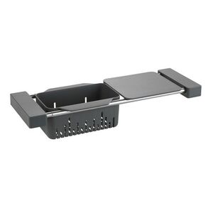 Imagine Organizator extensibill pentru chiuveta, Wenko, Caddy, 14 x 8 x 43.5/77.5 cm, plastic/inox, gri