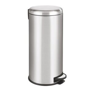 Imagine Cos de gunoi cu pedala, Wenko, Leman Easy Close, 30 L, inox, gri