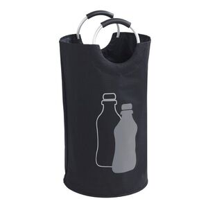 Imagine Colector multifunctional pentru sticle, Wenko, Jumbo, 69 L, 38 x 38 x 72 cm, poliester/polipropilena, negru