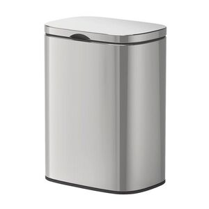Imagine Cos de gunoi, Wenko, Sare, 5 L, 21.5 x 29.5 x 19 cm, inox, gri lucios