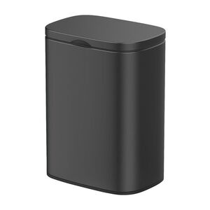 Imagine Cos de gunoi, Wenko, Sare, 5 L, 21.5 x 29.5 x 19 cm, inox, negru mat