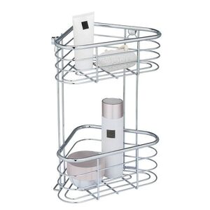 Imagine Etajera de colet pentru baie, Wenko, Trestina, 25 x 35 x 16.5 cm, inox, gri