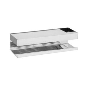 Imagine Suportaccesorii baie, Wenko, Turbo-Loc, Genova Shine, 30 x 8 x 10.5 cm, inox, gri