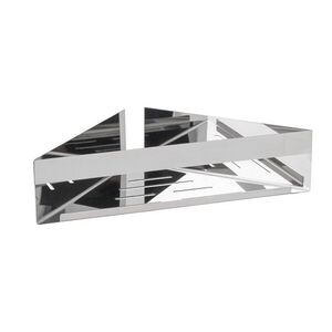 Imagine Etajera de colt pentru baie, Wenko, Turbo-Loc, Genova Shine, 36 x 8 x 17 cm, inox, gri
