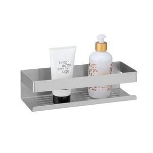 Imagine Suport accesorii baie, Wenko, Turbo-Loc, Genova Matt, 30 x 8 x 10.5 cm, inox, gri