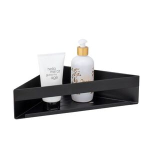 Imagine Etajera de colt pentru baie, Wenko, Turbo-Loc, Genova Matt, 36 x 8 x 17 cm, inox, negru