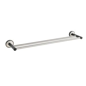 Imagine Suport prosoape de baie, Wenko, UV-Loc, Udine, 61 x 5 x 11 cm, inox, gri/negru