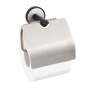 Imagine Suport hartie igienica, Wenko, UV-Loc, Udine, 14.5 x 12.5 x 6.4 cm, inox, gri/negru