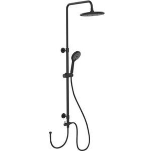 Imagine Coloana dus, Wenko, Water Saving, Black, 120 cm, inox, negru mat