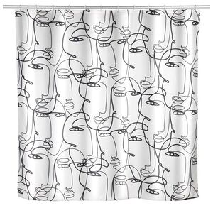 Imagine Perdea de dus, Wenko, Faces, 180 x 200 cm, poliester, multicolor