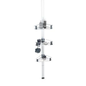 Imagine Etajera extensibila pentru dus, Wenko, Purio, 35.5 x 290 x 19.5 cm, aluminiu/plastic, gri/negru