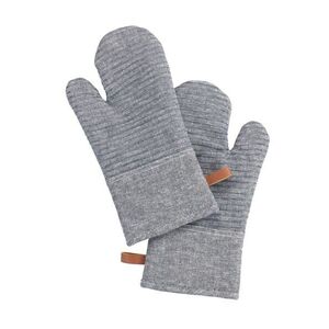 Imagine Set 2 manusi de bucatarie, Wenko, Ada Stripes, 17 x 33 x 3 cm, bumbac/poliester, gri