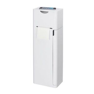 Imagine Suport perie pentru toaleta cu suport hartie igienica integrat, Wenko, 6 in 1, 20 x 15 x 58.5 cm, plastic, alb