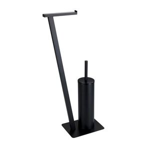Imagine Suport pentru hartie igienica si perie toaleta, Wenko, Rivazza, 15 x 30 x 68.5 cm, metal, negru