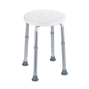 Imagine Scaunel pentru baie, Wenko, Bathroom Secura, 45.5 x 45.5 x 39.5-57.5 cm, aluminiu/plastic, alb gri