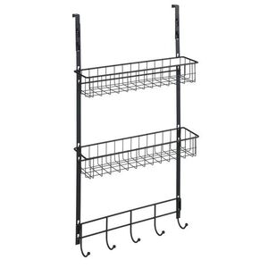 Imagine Suport accesorii cu agatare pe usa, Wenko, Over door, 39 x 10 x 75 cm, metal, negru