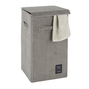 Imagine Cos pentru rufe, Wenko, Cora, 33 x 33 x 58 cm, 63 L, poliester, gri